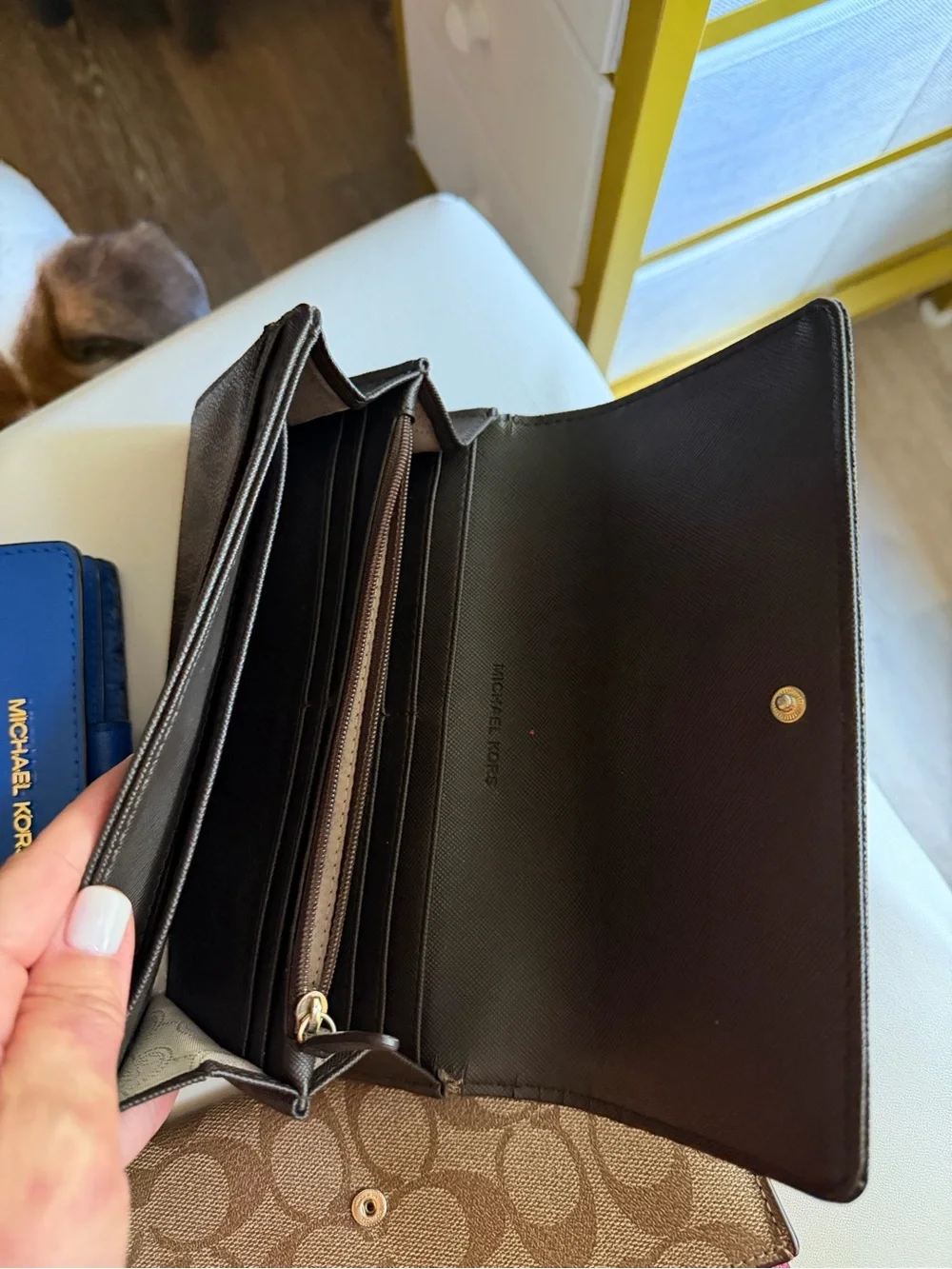 Michael Kors Black Wallet with Gold MK Emblem